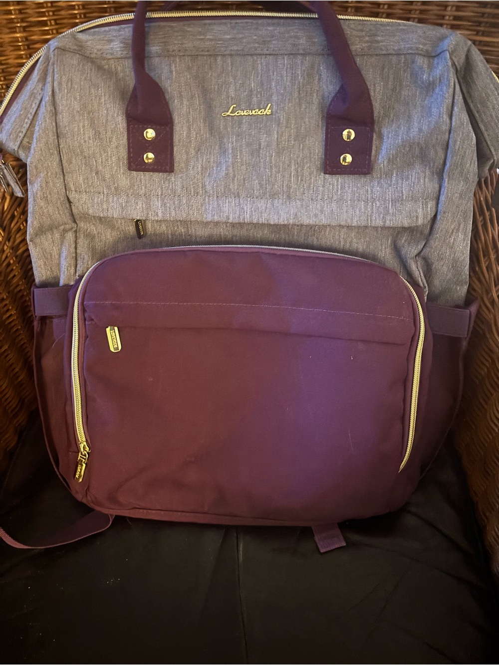 Two-Tone Gray and Plum Backpack - Everyday Carry